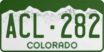 CO license plate ACL282