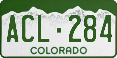 CO license plate ACL284