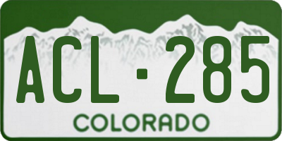 CO license plate ACL285