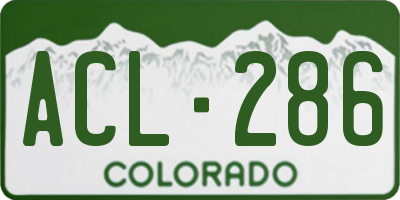 CO license plate ACL286