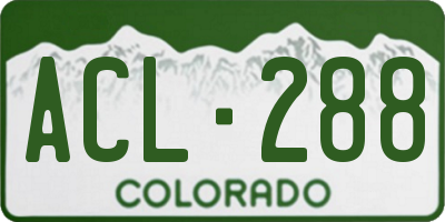 CO license plate ACL288