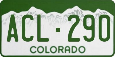 CO license plate ACL290