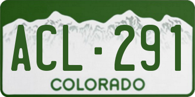 CO license plate ACL291