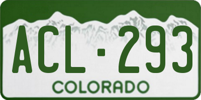 CO license plate ACL293