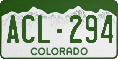 CO license plate ACL294