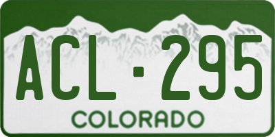 CO license plate ACL295