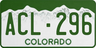 CO license plate ACL296