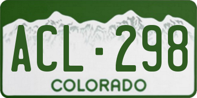 CO license plate ACL298