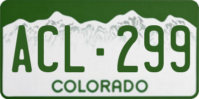 CO license plate ACL299