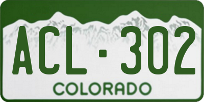 CO license plate ACL302