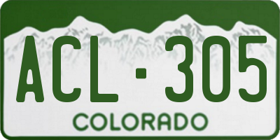 CO license plate ACL305