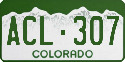 CO license plate ACL307
