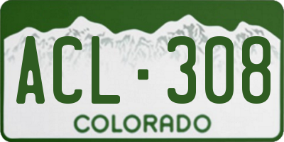 CO license plate ACL308