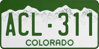 CO license plate ACL311