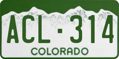 CO license plate ACL314