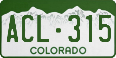 CO license plate ACL315