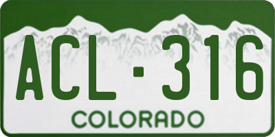 CO license plate ACL316