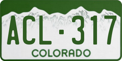 CO license plate ACL317