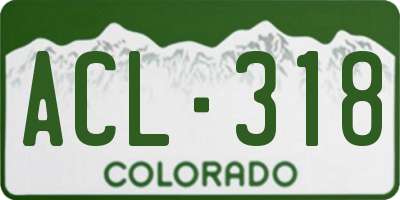 CO license plate ACL318