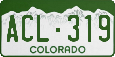 CO license plate ACL319