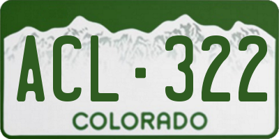 CO license plate ACL322