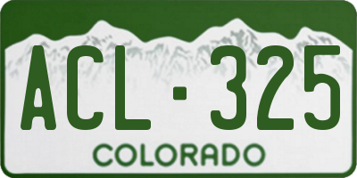 CO license plate ACL325