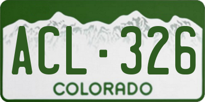 CO license plate ACL326