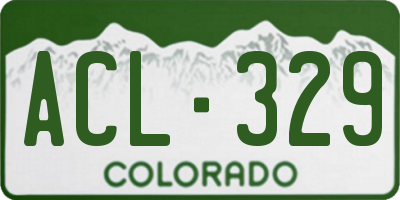 CO license plate ACL329