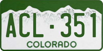 CO license plate ACL351