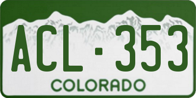 CO license plate ACL353