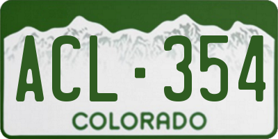 CO license plate ACL354