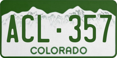 CO license plate ACL357