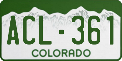 CO license plate ACL361