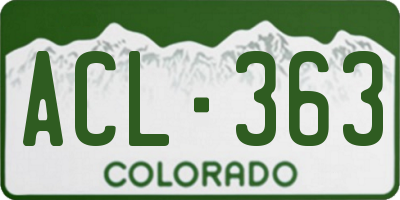 CO license plate ACL363