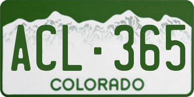 CO license plate ACL365