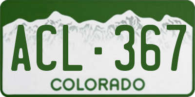 CO license plate ACL367