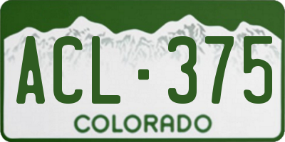 CO license plate ACL375