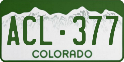 CO license plate ACL377
