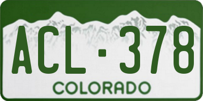 CO license plate ACL378