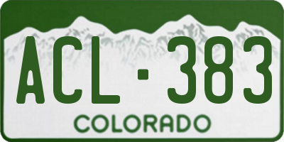 CO license plate ACL383