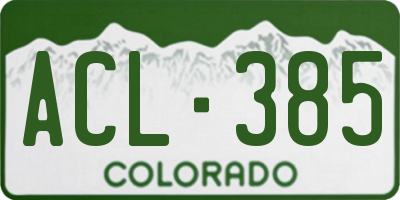CO license plate ACL385