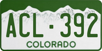 CO license plate ACL392