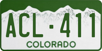 CO license plate ACL411