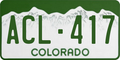 CO license plate ACL417
