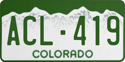 CO license plate ACL419