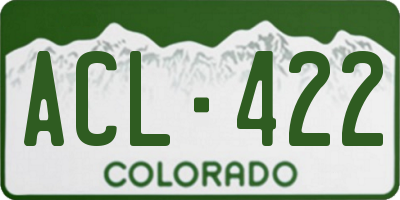 CO license plate ACL422