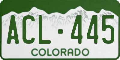 CO license plate ACL445