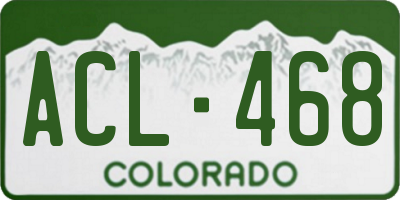 CO license plate ACL468
