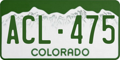 CO license plate ACL475