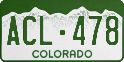 CO license plate ACL478